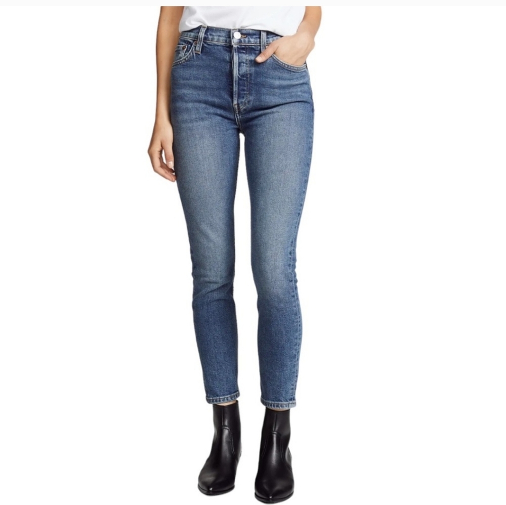 RE/DONE High Rise Ankle Crop Mid 70’s Jeans